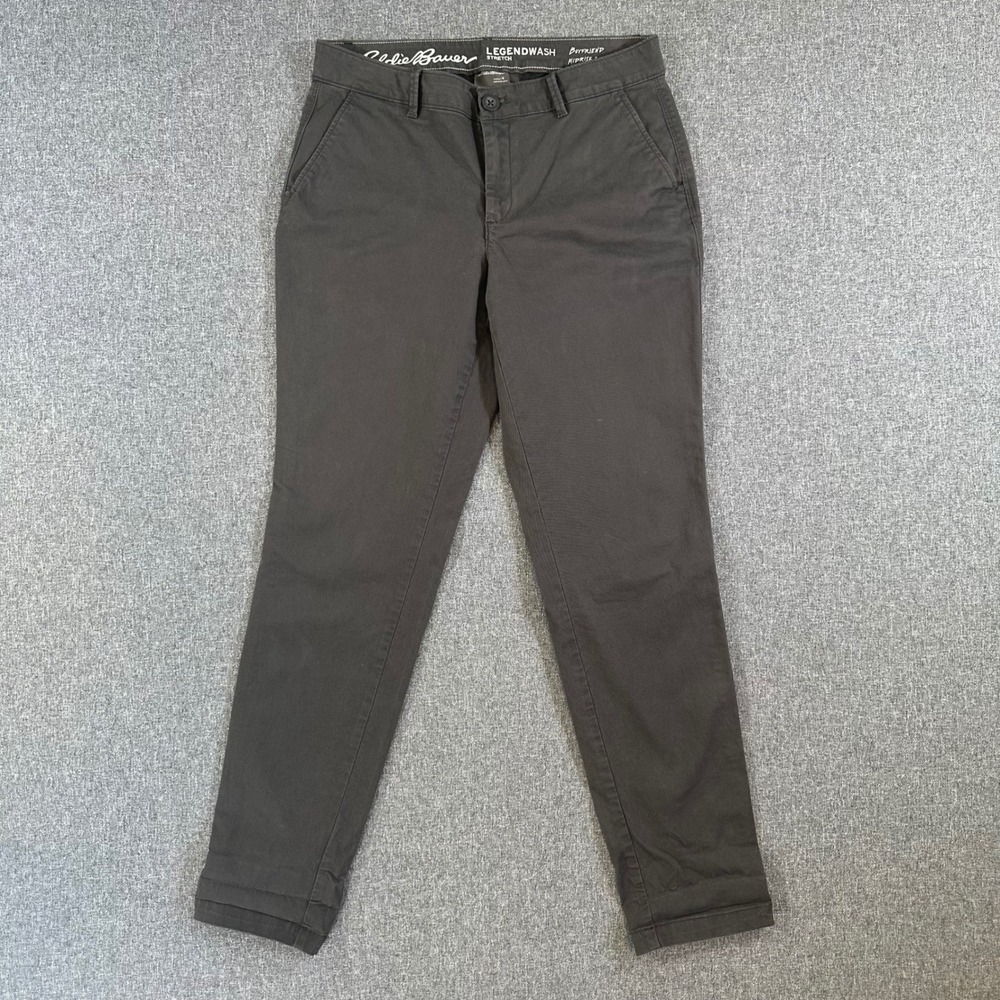 Eddie Bauer Pants Womens 4 Legendwash Stretch Boyfriend Midrise Slim Gray